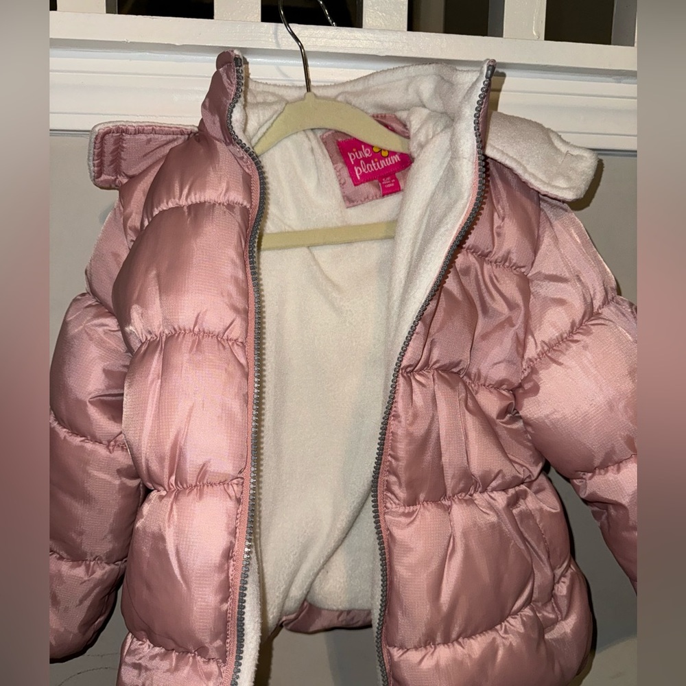 5-6T girls puffer coat- LIKE NEW